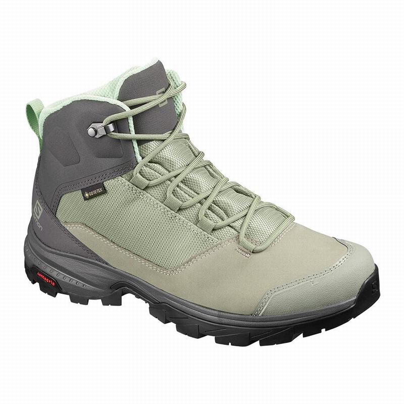 SALOMON OUTWARD GORE-TEX Philippines - Women's Hiking Boots - Green/Grey | 179043-AHV